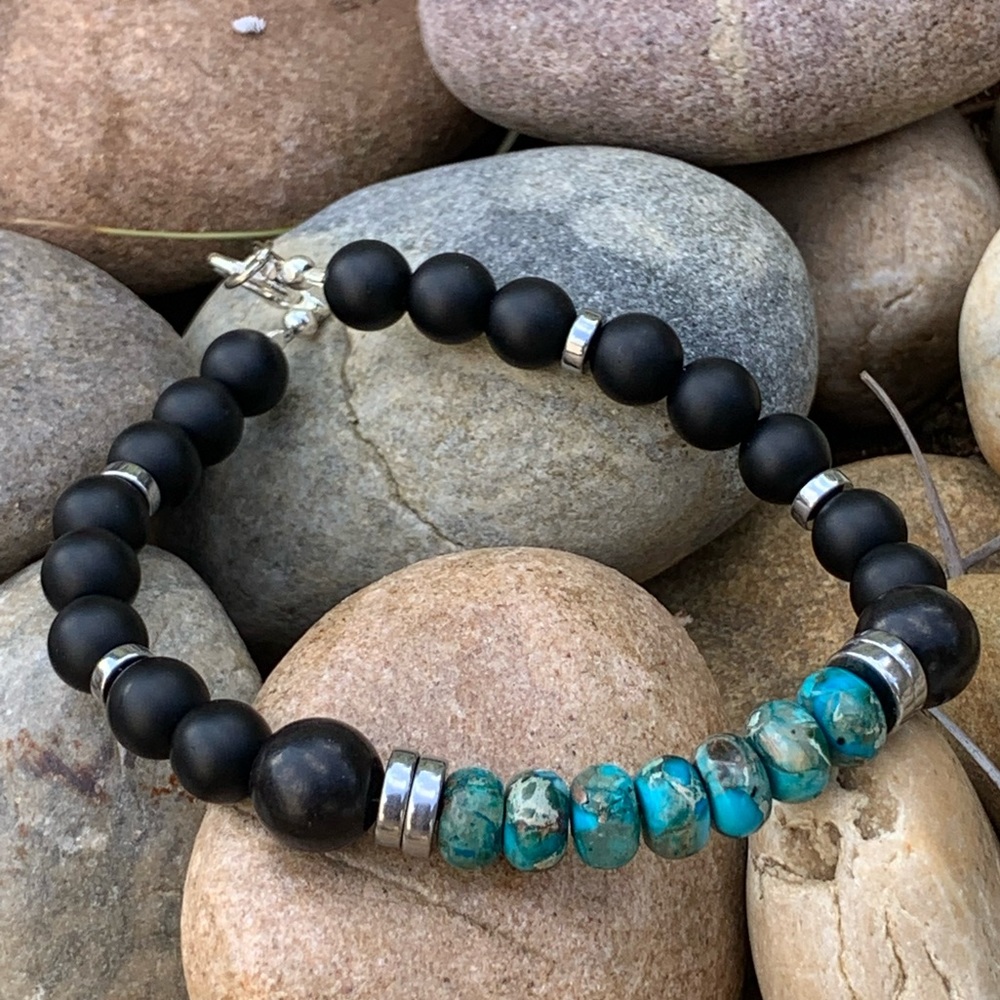 Blue Sea Sediment Jasper Bracelet